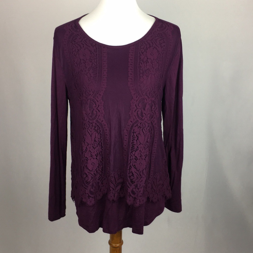 Purple Lace Front Top